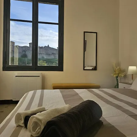 Vue Cite Medievale Castel View Gasthof Carcassonne