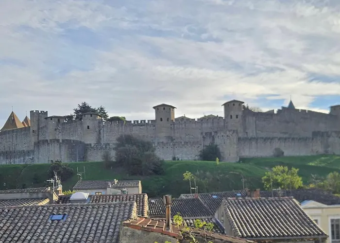 Vue Cite Medievale Castel View Carcassonne